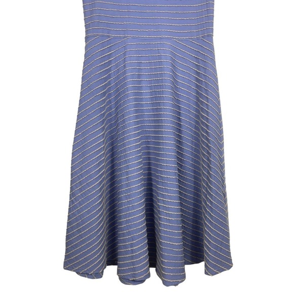 Matilda Jane Exploration Dress Light Blue Taupe Stripe Small Midi Casual - Picture 4 of 10